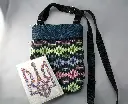 Front Crossbody Purse  Tribal Blue S with passport.webp