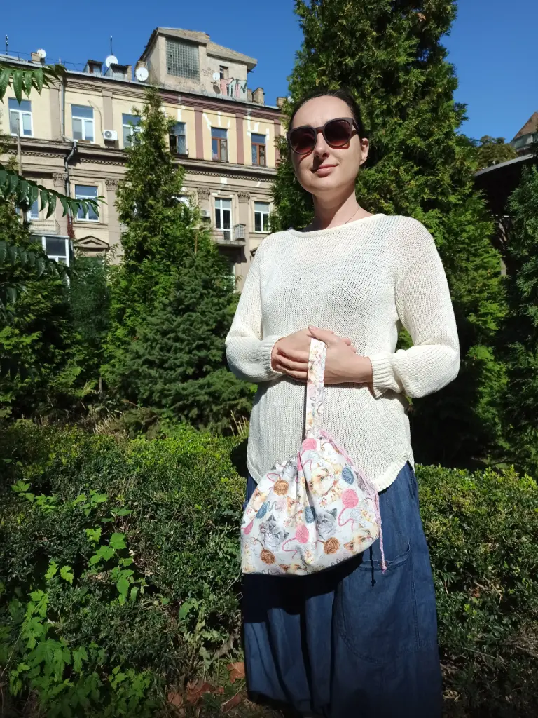 [pbd-cats-white-l] Drawstring Cats White L