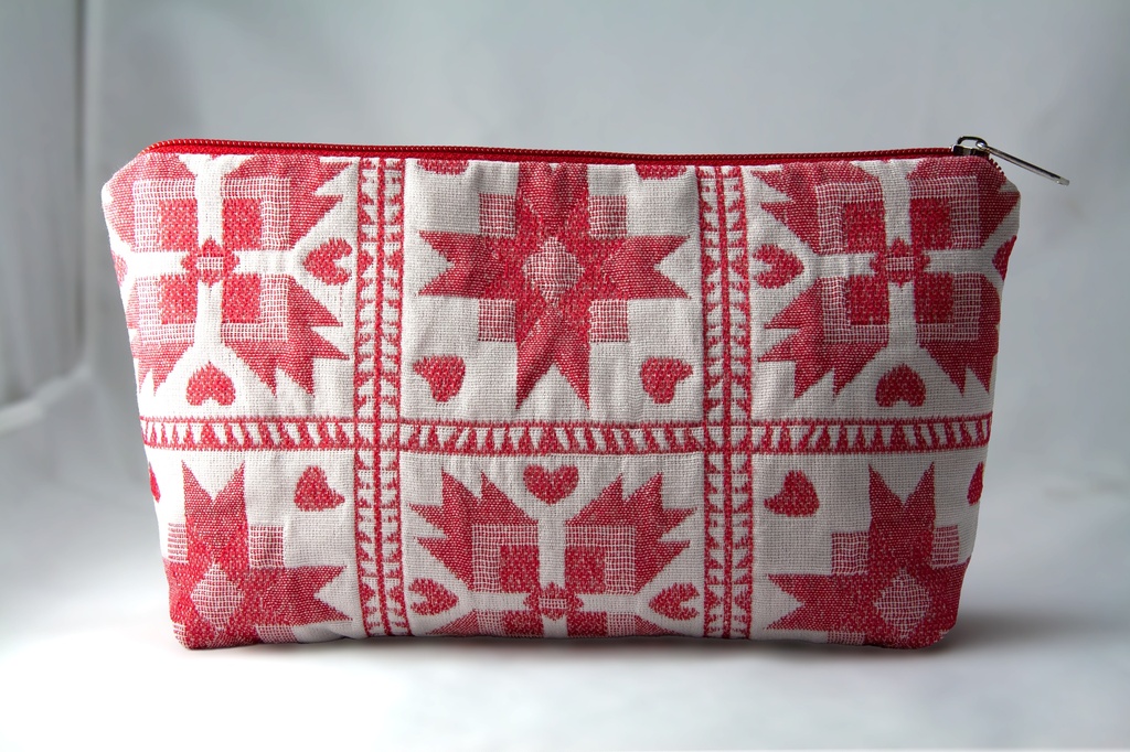 Zipper Notions Pouch Ornament  Red M